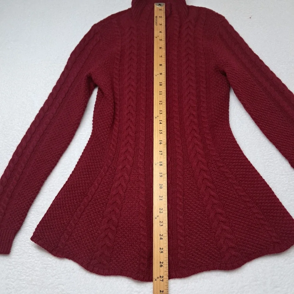Lauren Ralph Lauren Sweater Women's XS Red Lambswool Christmas Cable Knit Preppy